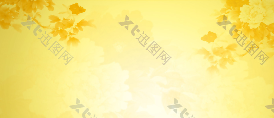 手绘黄色花朵banner背景素材