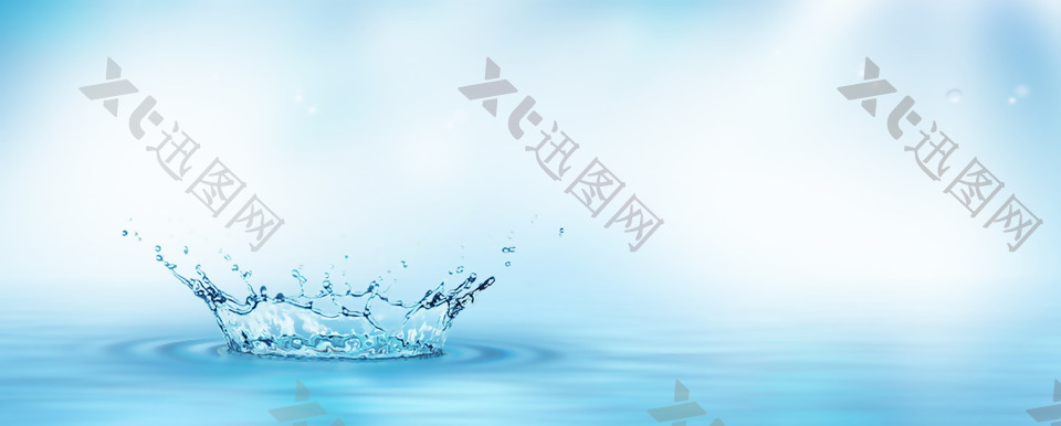 清新水珠大海banner背景素材