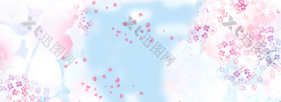清新彩色花朵banner背景素材