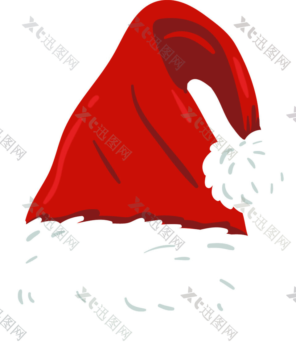 卡通大红圣诞帽PNG元素