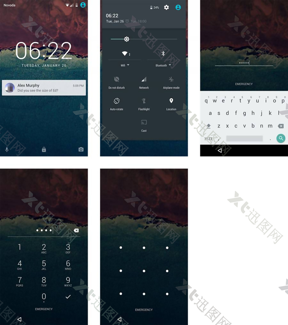 安卓手机锁屏界面sketch素材