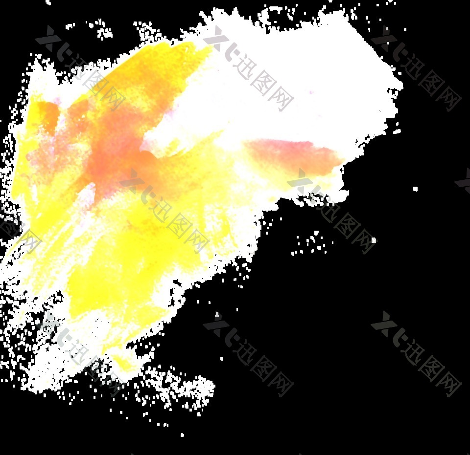 水彩泼墨涂鸦卡通透明素材