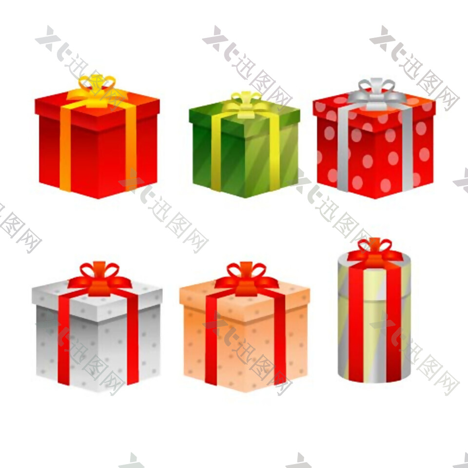 多款圣诞节礼盒元素设计