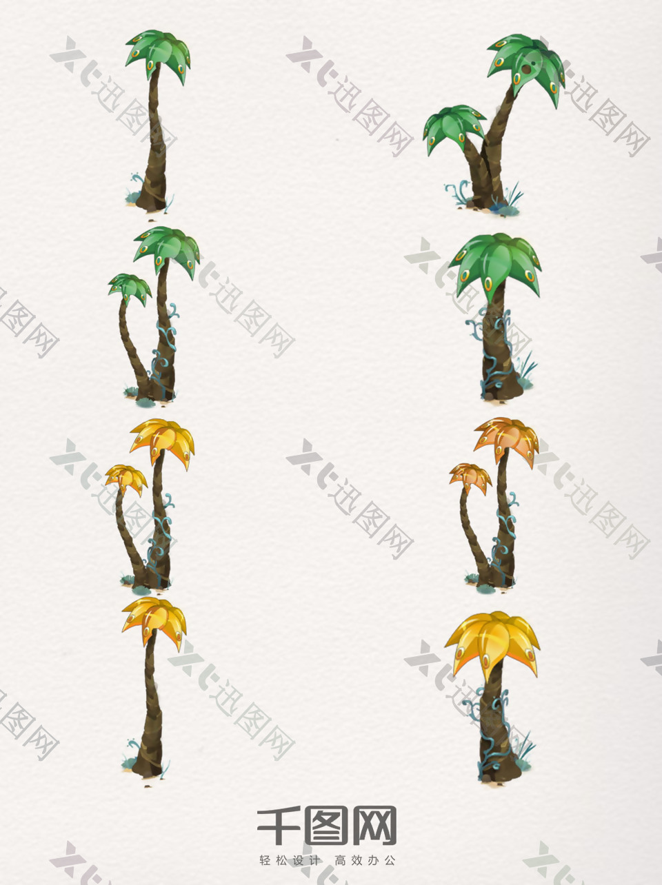 手绘椰子树装饰图案