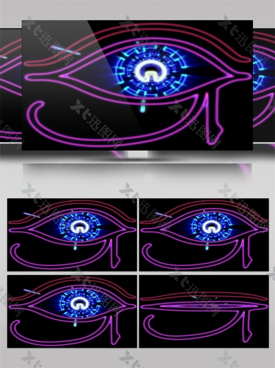 紫色科技眼睛高清视频素材