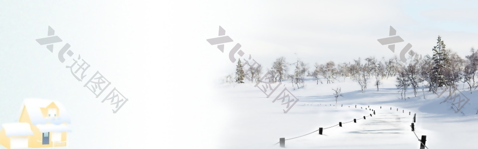 冬季户外雪景banner背景