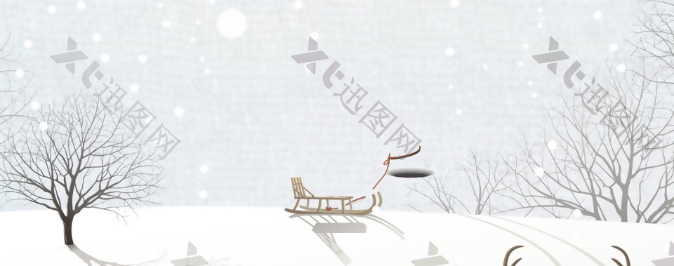 冬季雪地风景banner背景