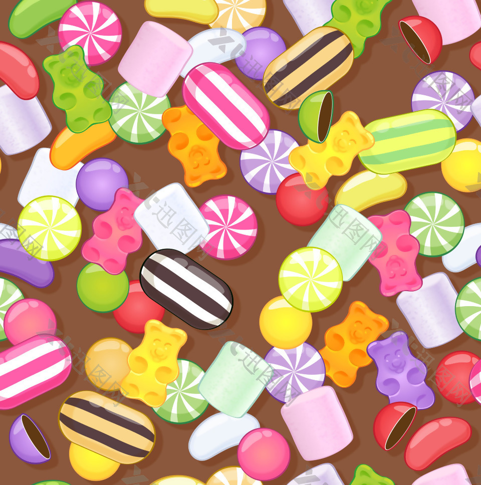 彩色可爱美味糖果背景