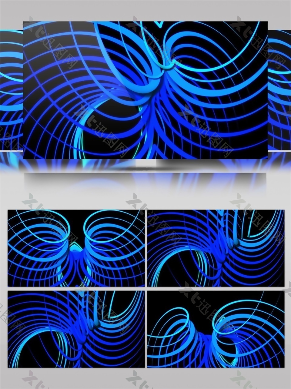 蓝色波形图科技视频素材