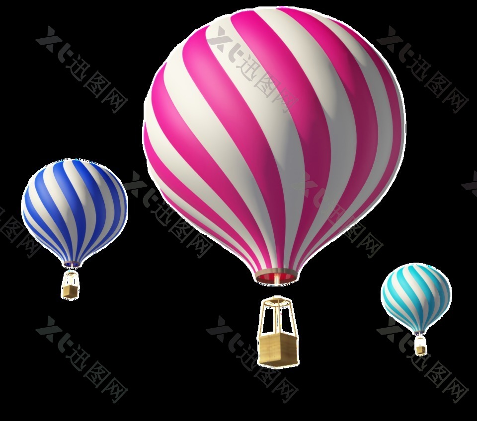 三款热气球透明素材