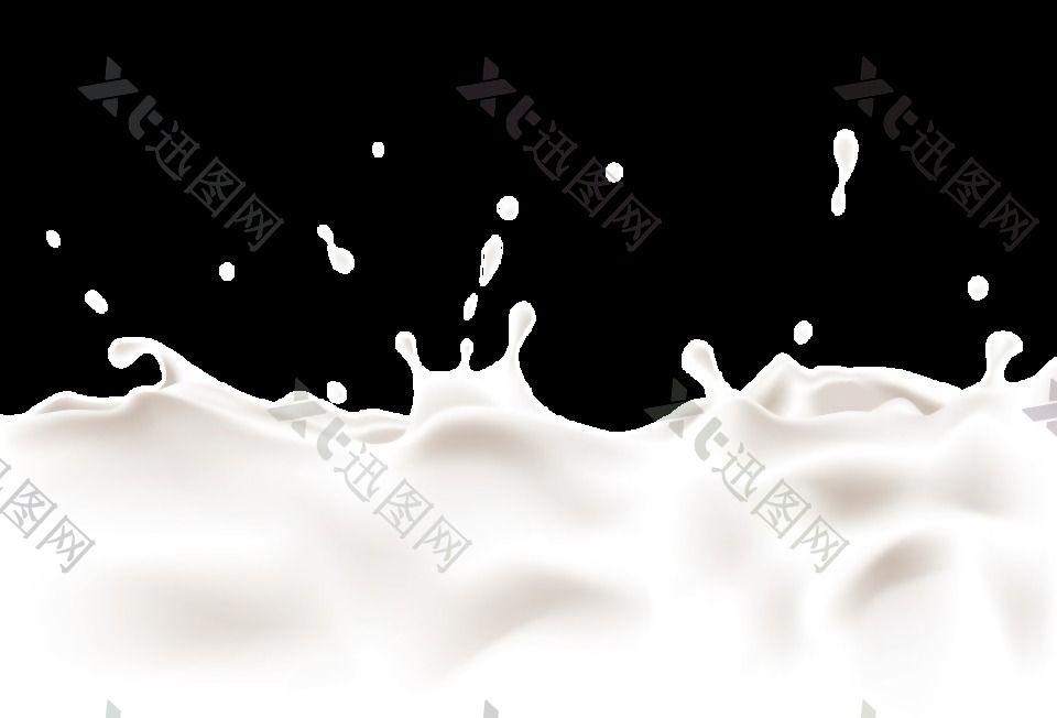新鲜牛奶卡通透明素材
