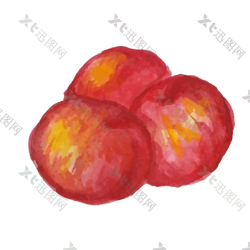 手绘红色苹果png元素