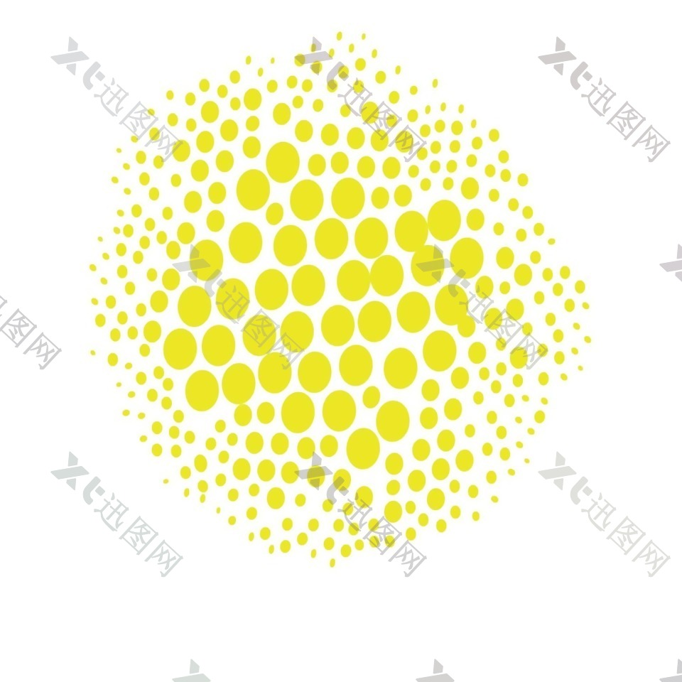 创意减压黄色圆点png元素