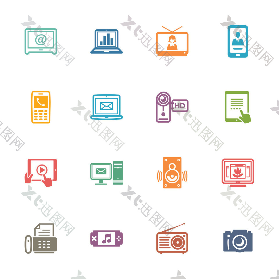 16款电子产品图标icon