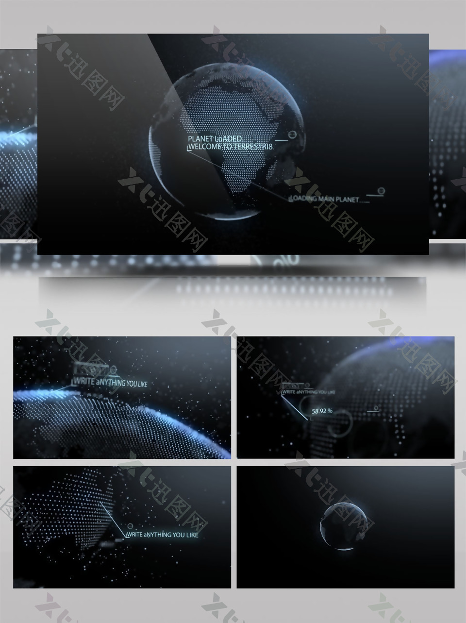 虚拟高科技地球动画展示AE模板