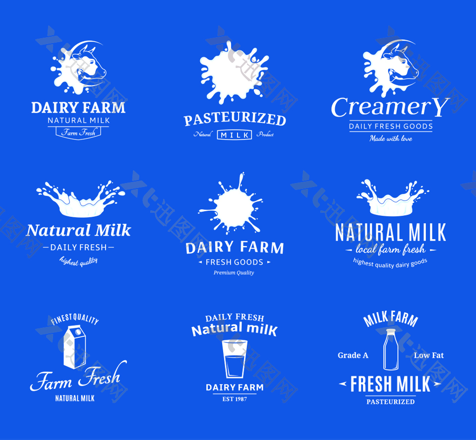 简约创意牛奶制品图标