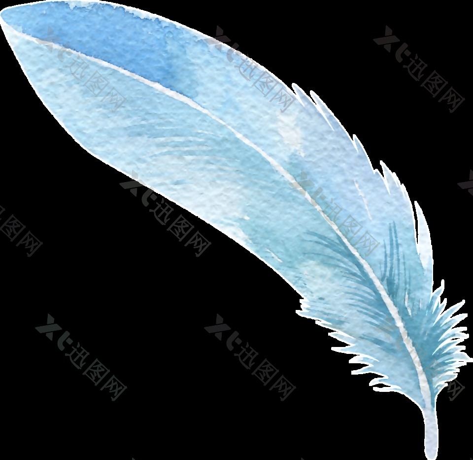 薄荷羽翼透明装饰素材