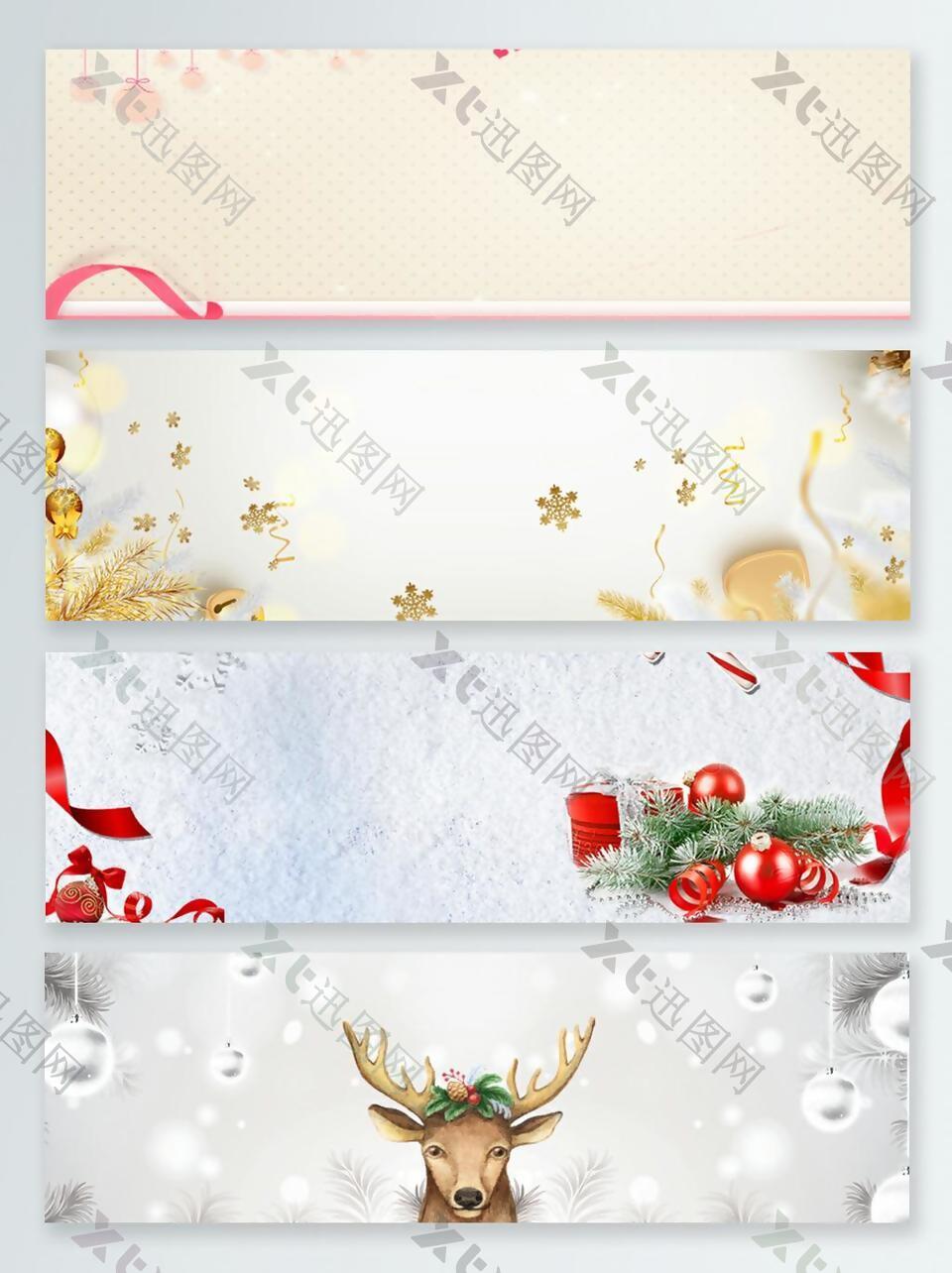 鹿子圣诞装饰banner背景