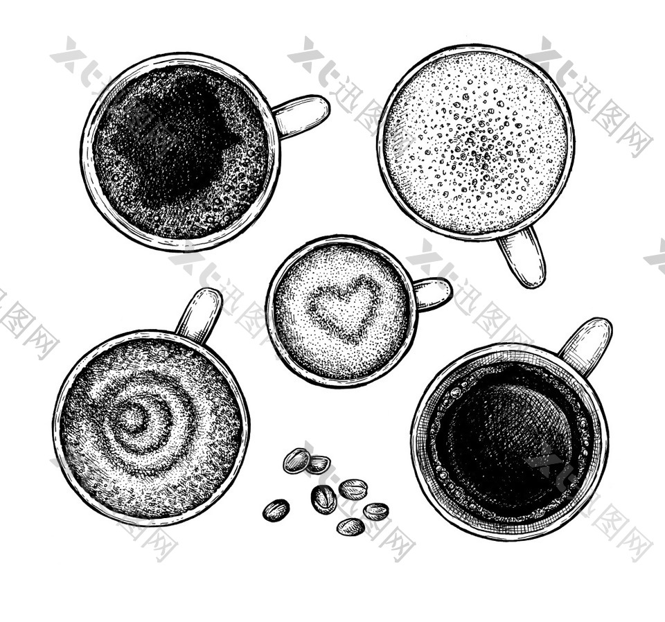 咖啡图案咖啡豆的图标