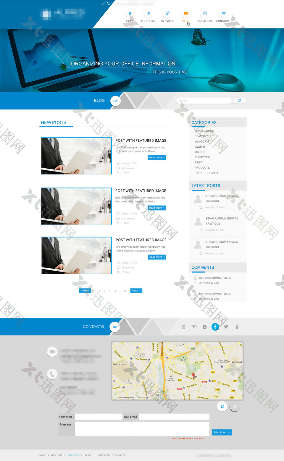 科技商务通用网站模板项目推荐展示设计