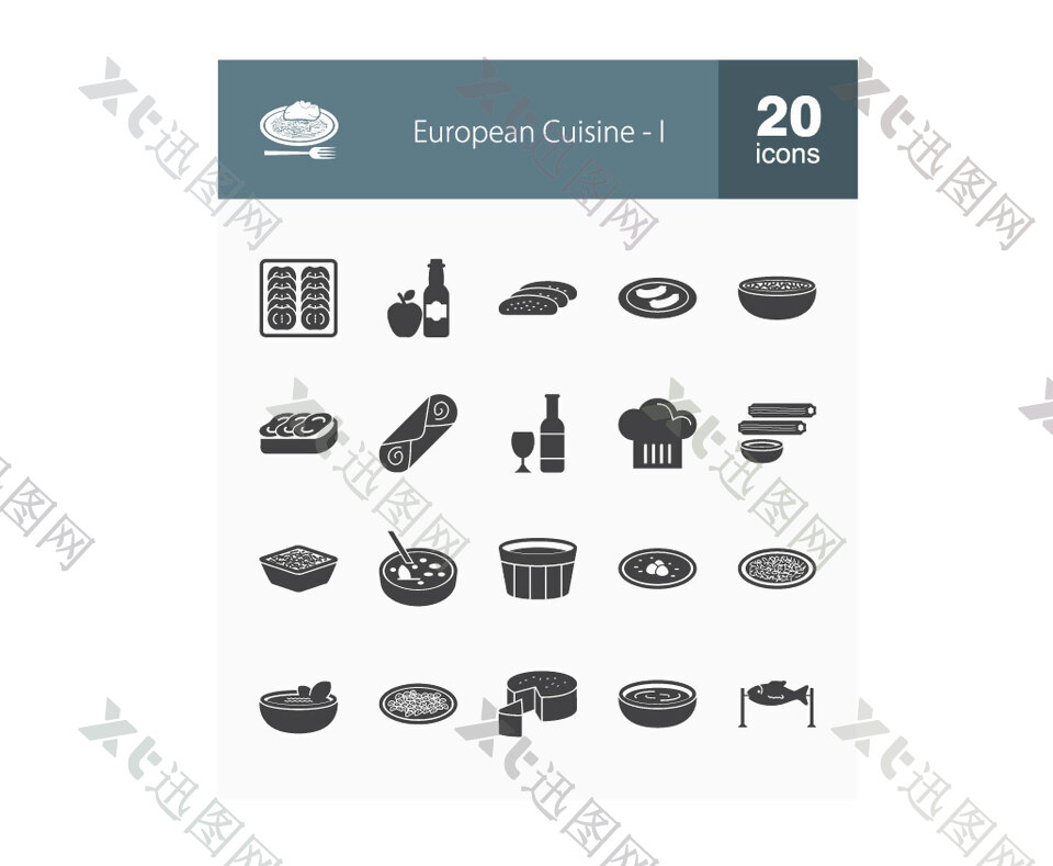 20款欧洲菜图标