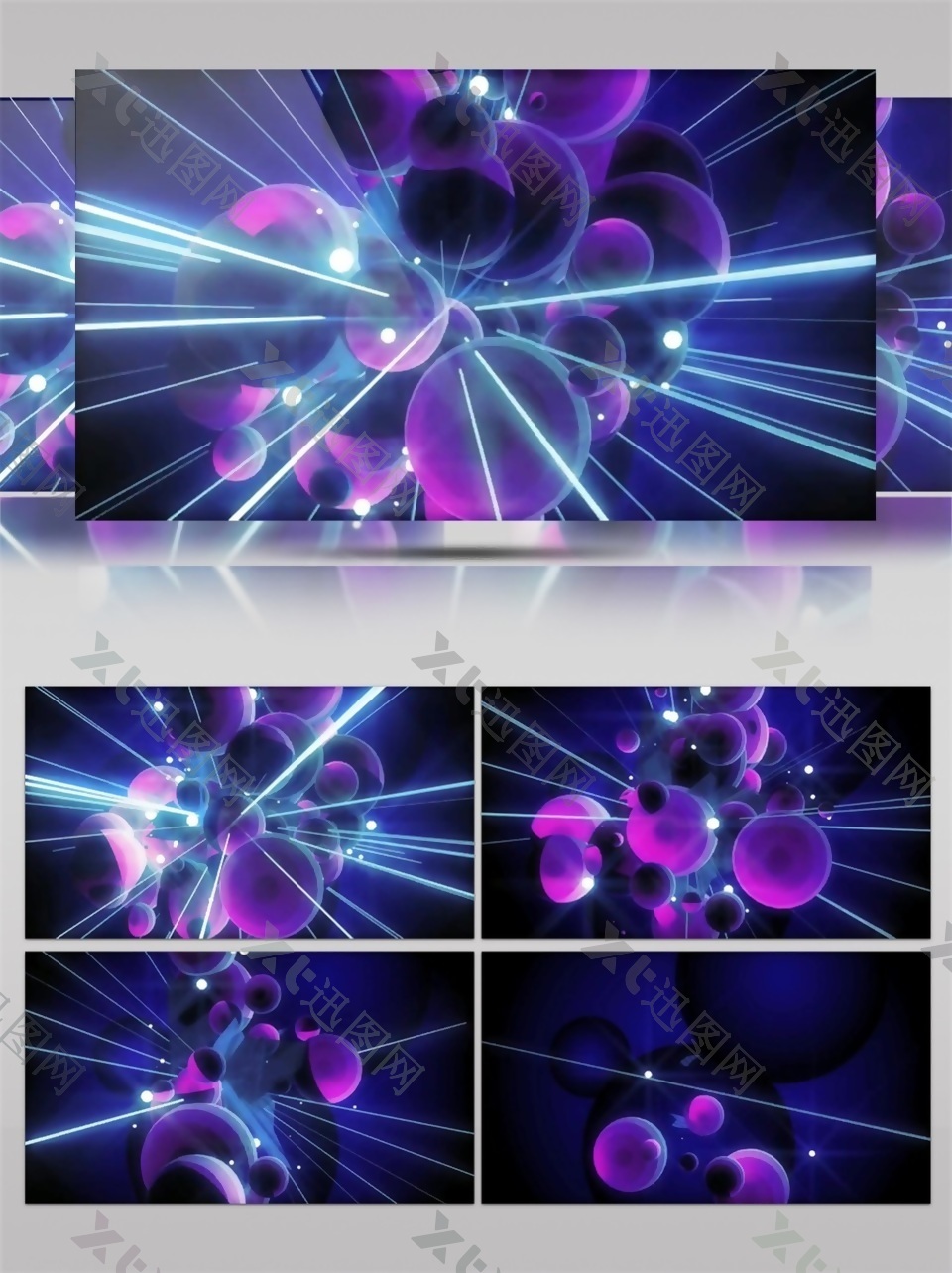 紫色球体分子结构高清视频素材