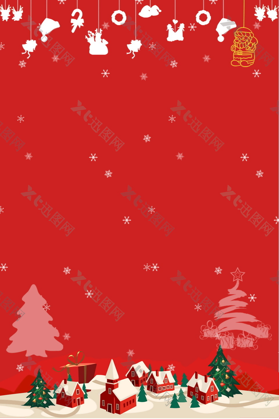 精美红色圣诞海报背景素材