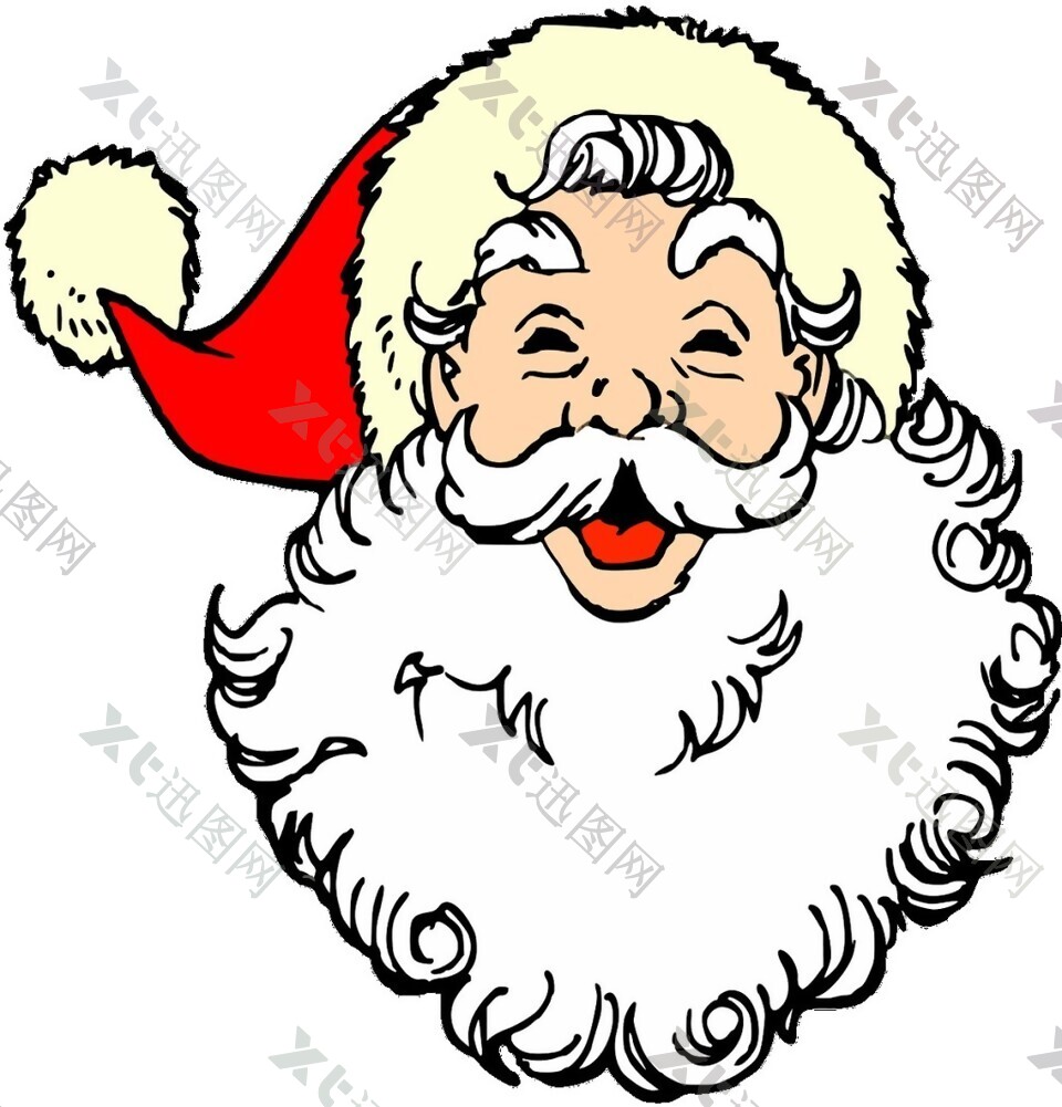 卡通圣诞老人头像元素