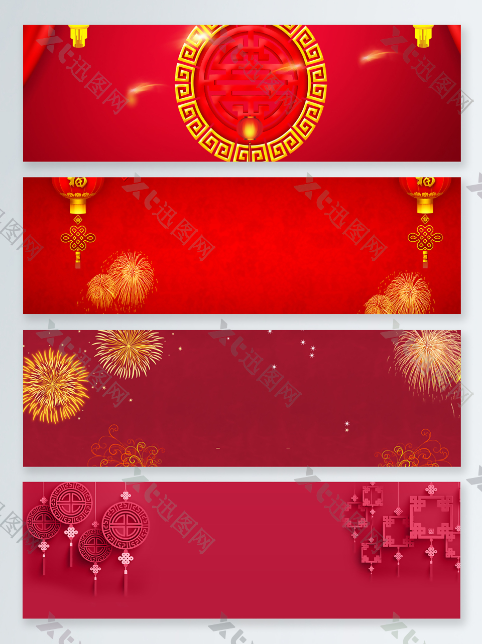 大红色喜庆新年banner背景