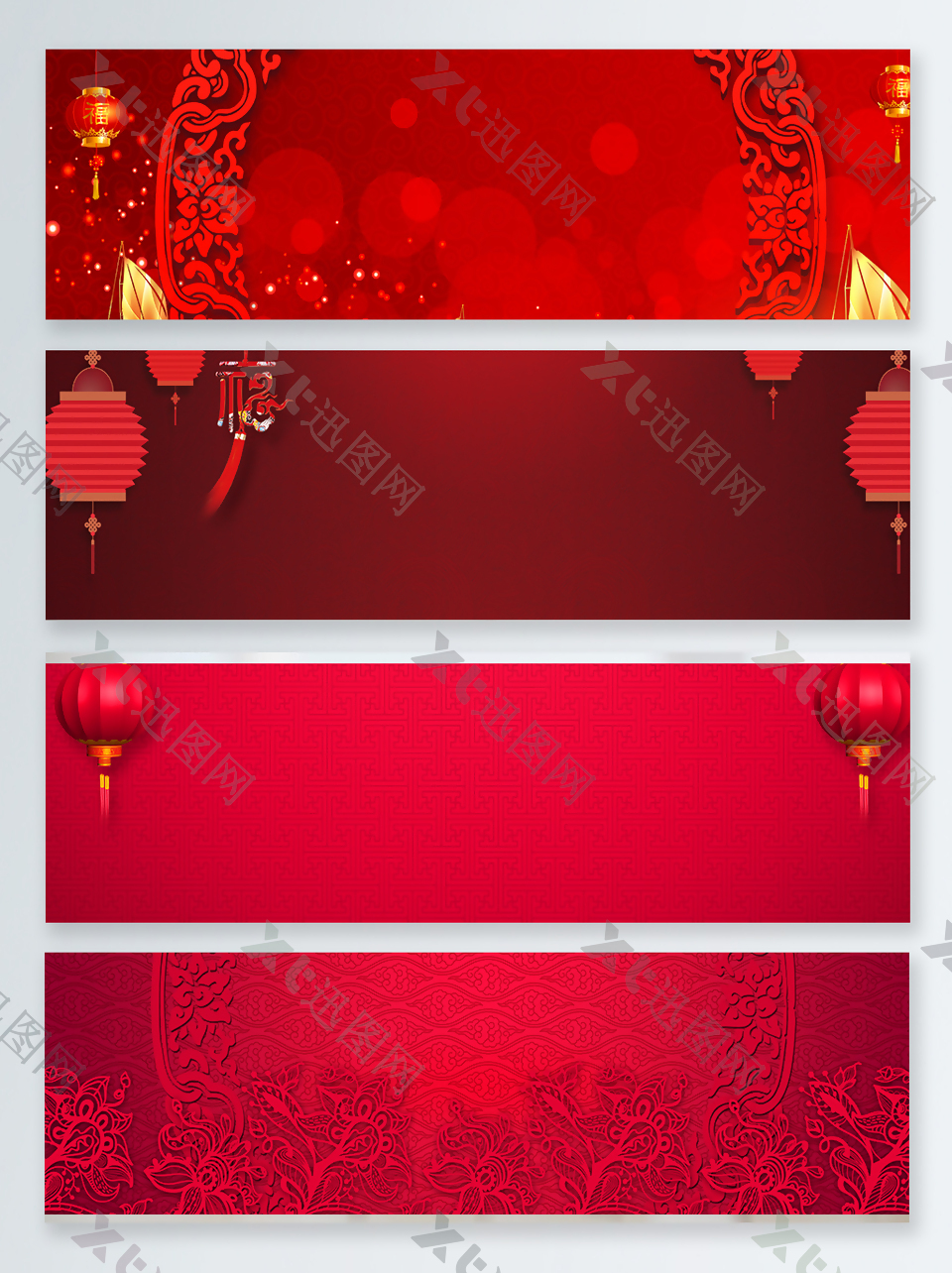 大红色中式新年节日背景