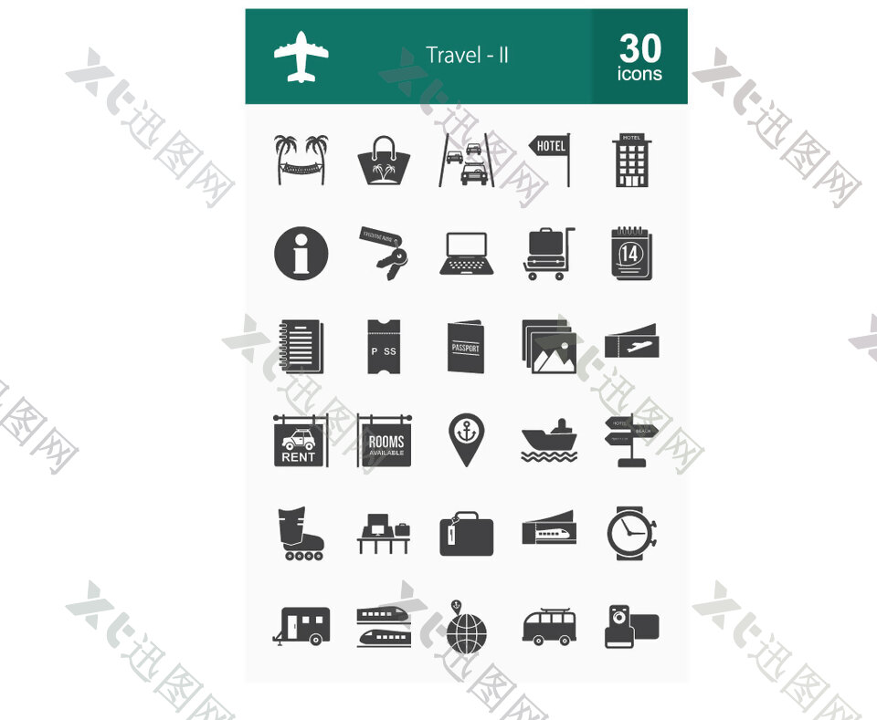 30款旅行元素图标I
