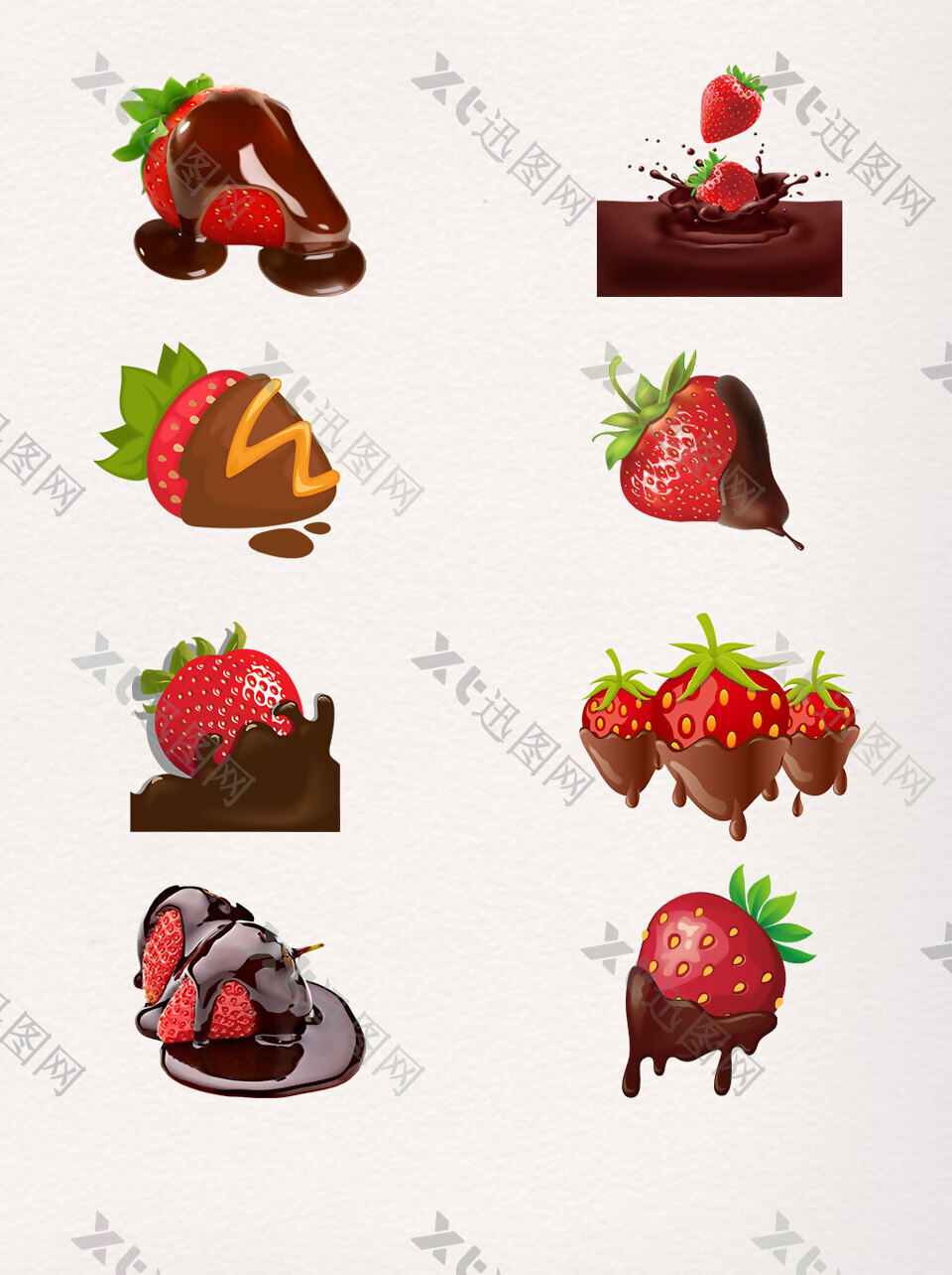 高清巧克力草莓素材