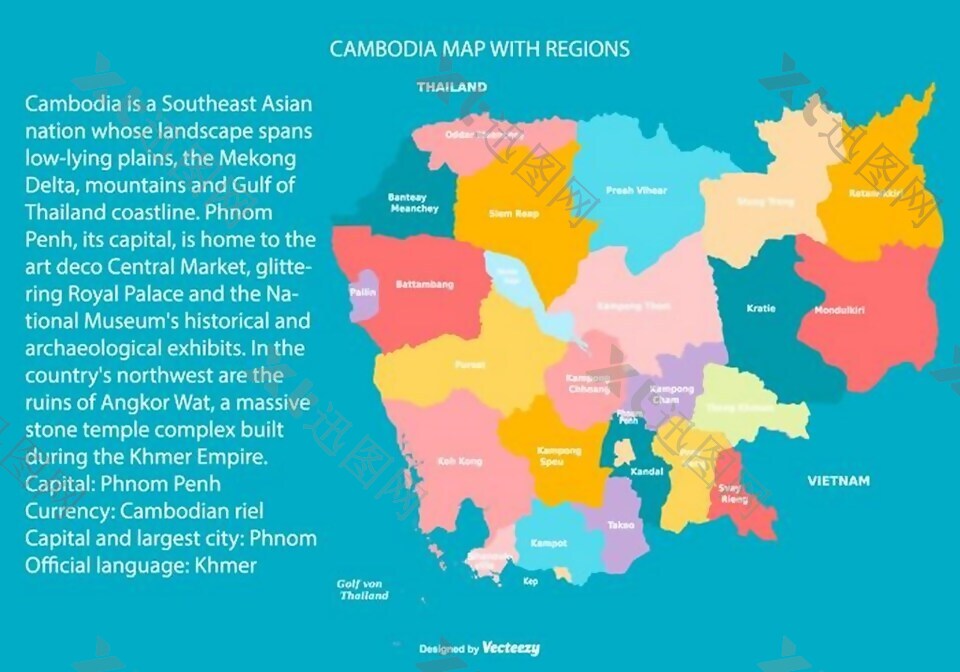 丰富多彩的柬埔寨地图