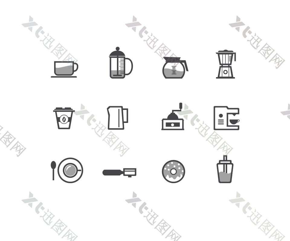 12个咖啡的符号和图标