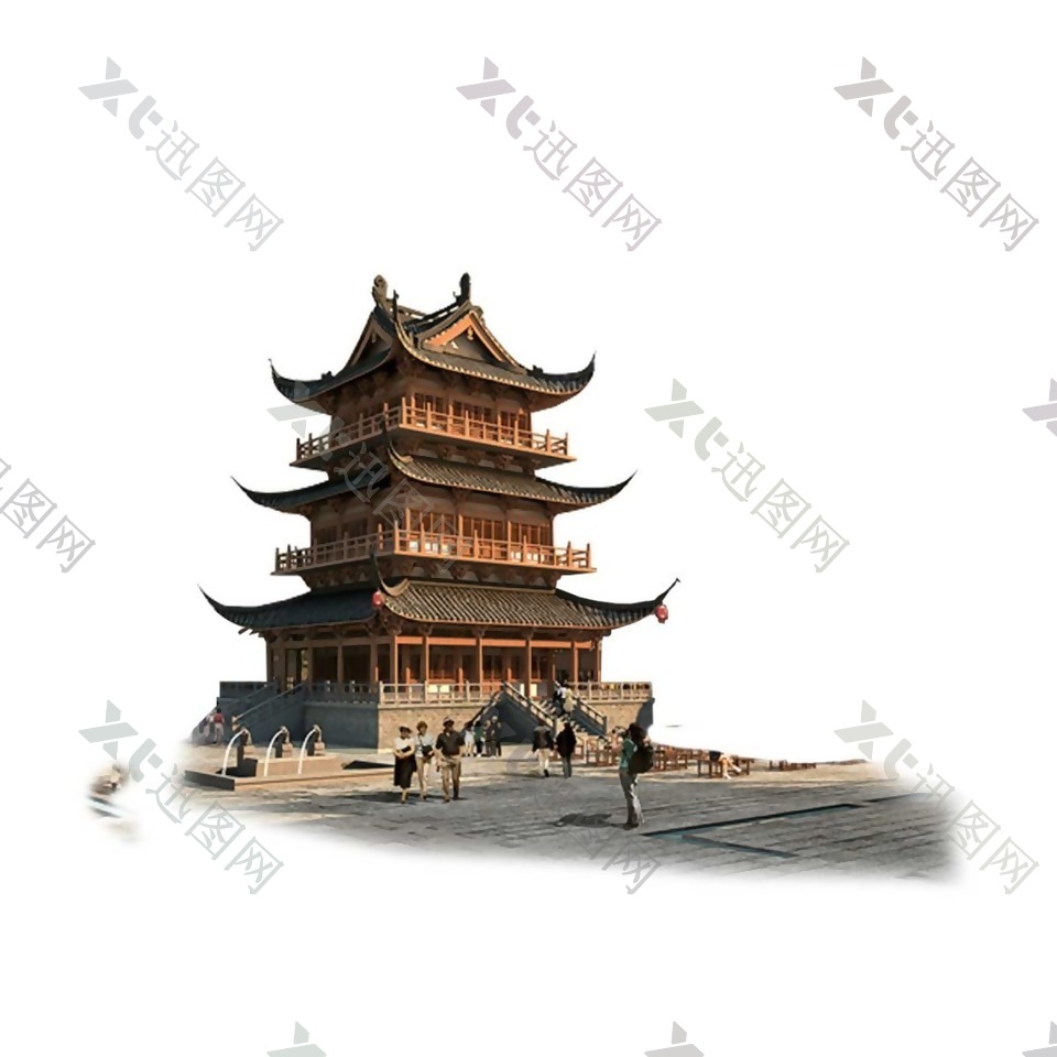 中国古建筑png元素