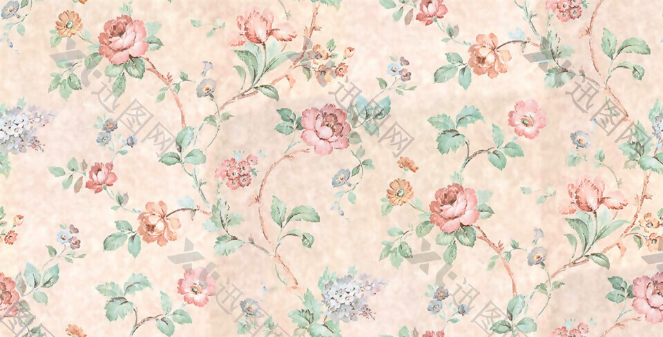 清新可爱风格粉色花朵壁纸图案