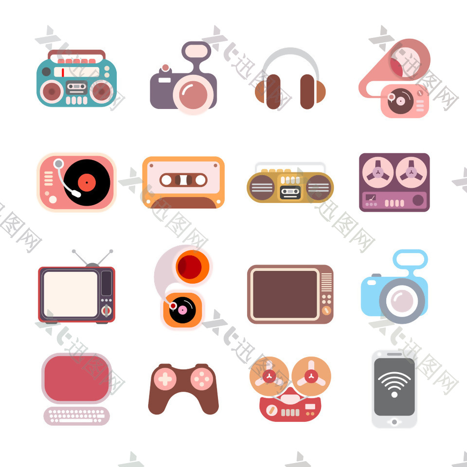 16款粉色数码产品icon素材