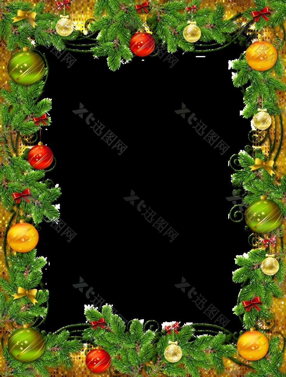 免抠圣诞装饰边框
