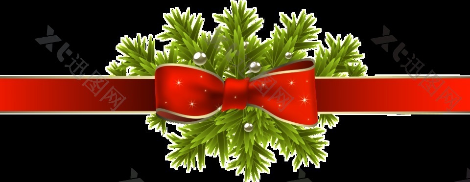 圣诞装饰蝴蝶结植物素材