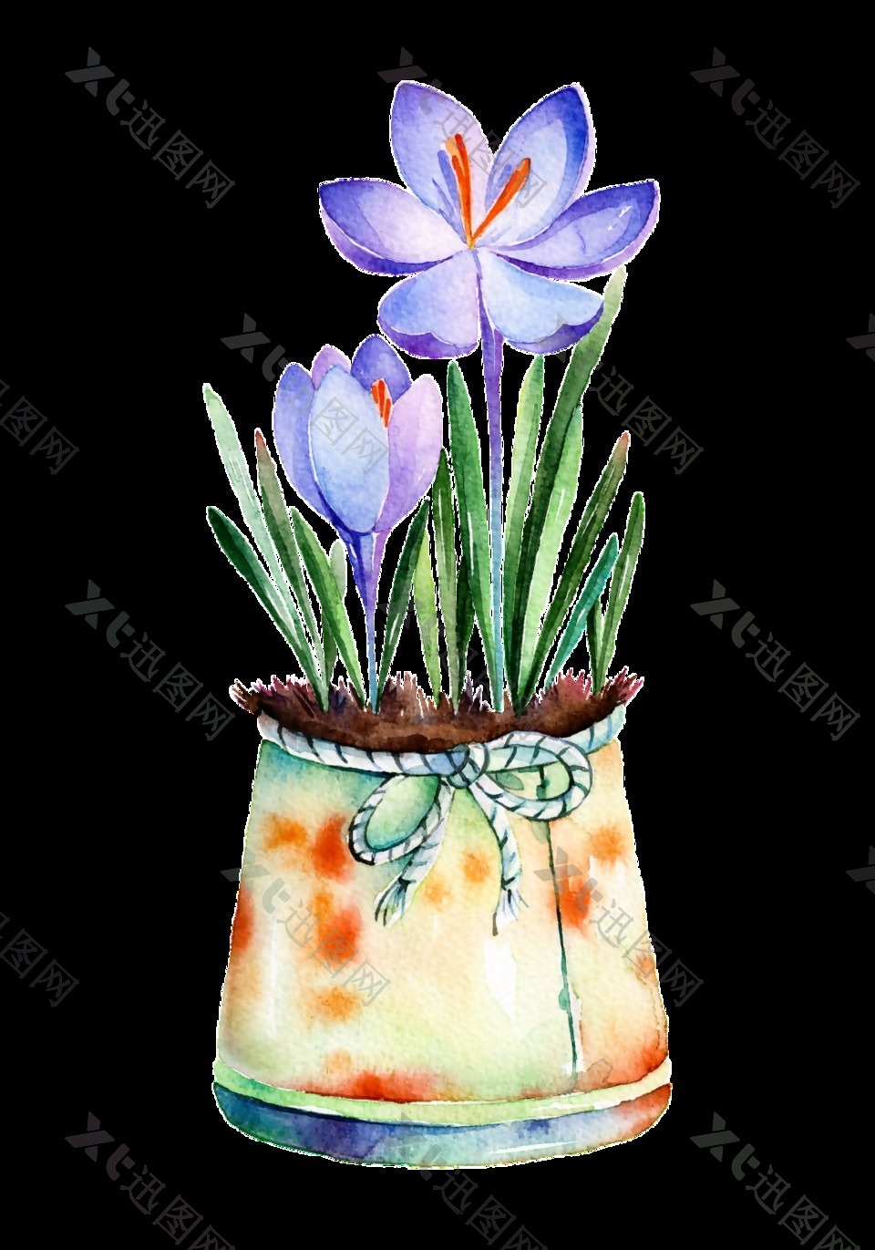 紫馨花瓶透明装饰素材
