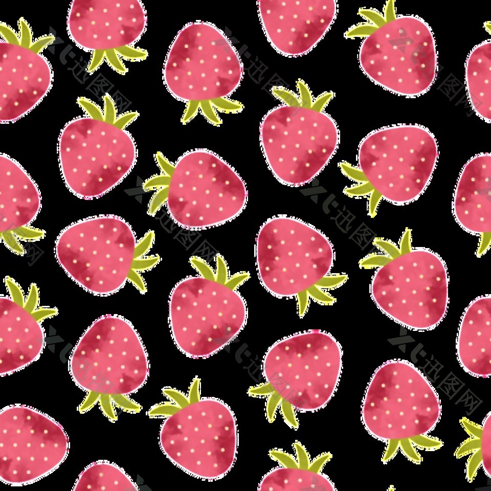 粉色草莓卡通背景素材