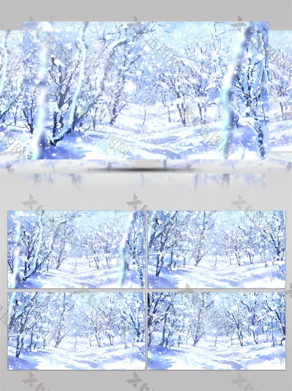 森林雪景高清视频素材