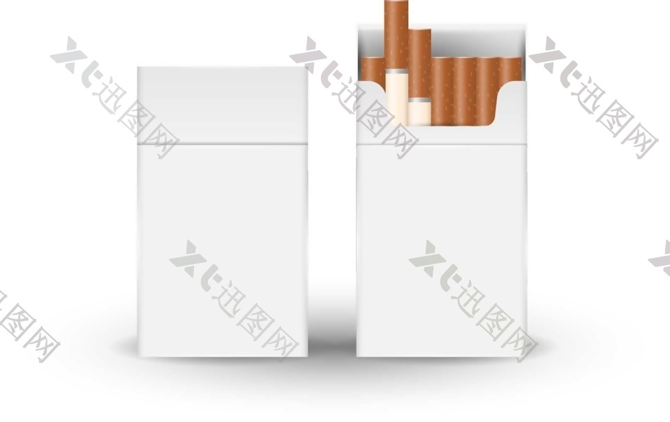 白色纸盒香烟元素