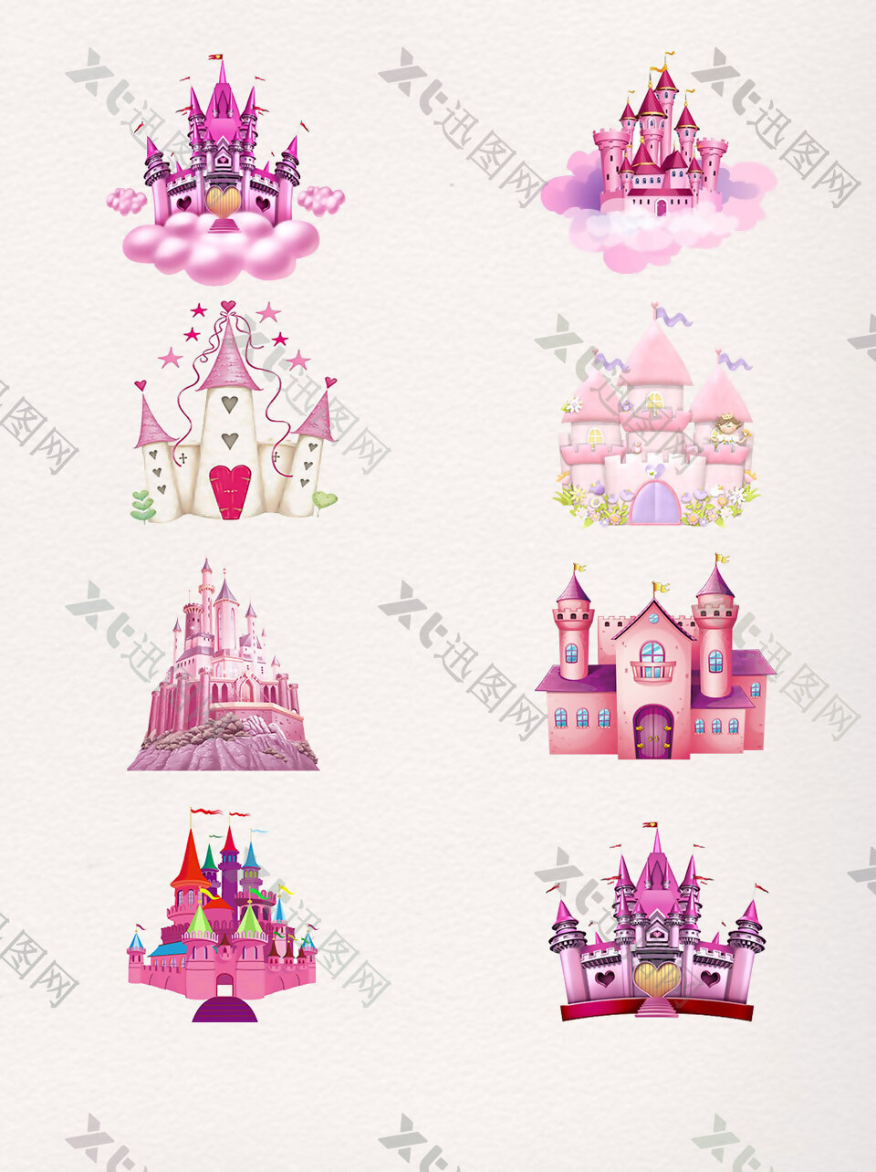 8款好看粉色城堡素材