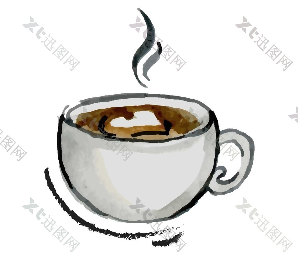 白色茶杯咖啡png元素