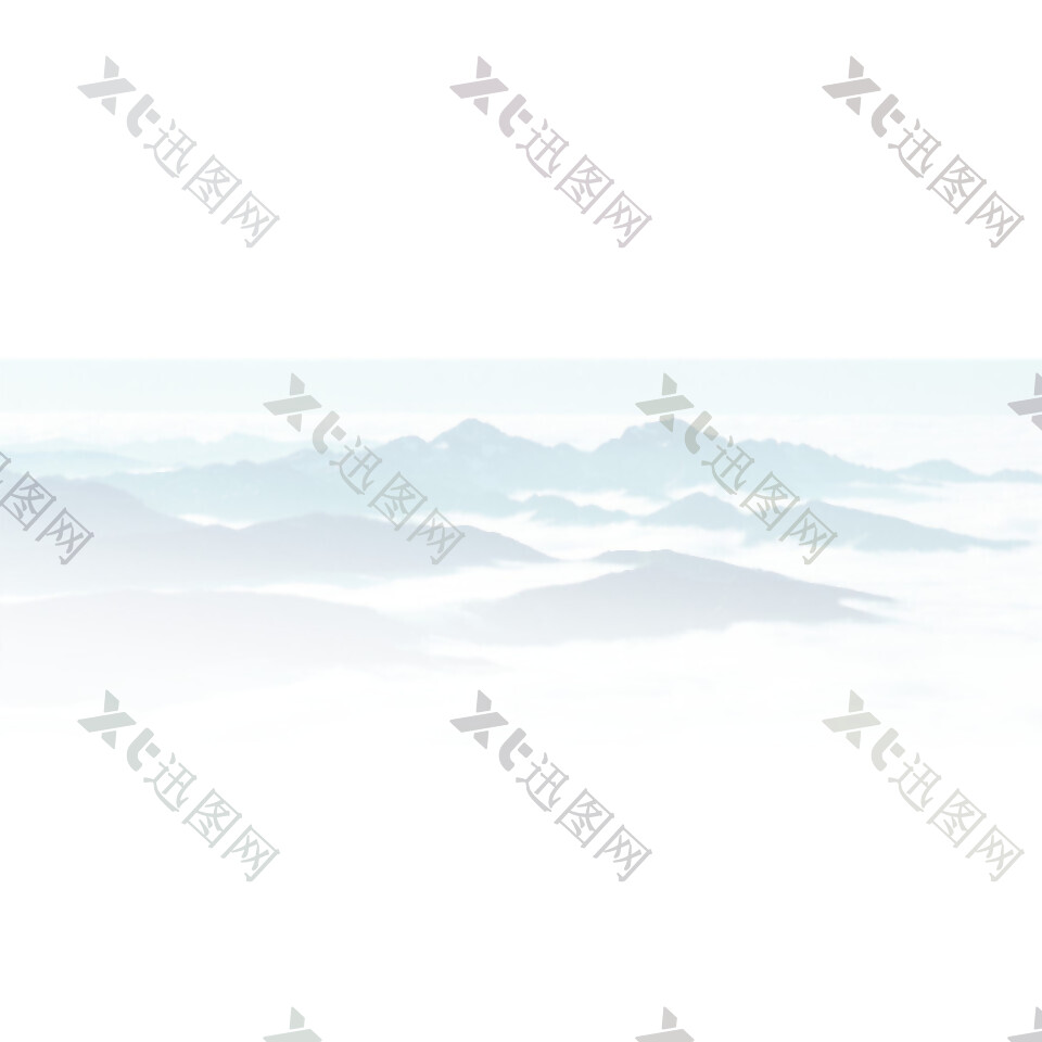 中国风蓝色云朵水墨山水装饰元素
