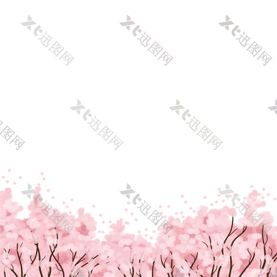 清新樱花树装饰元素