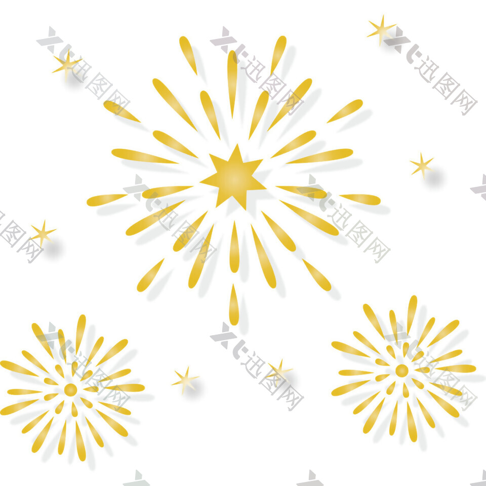 黄色星星烟花图案