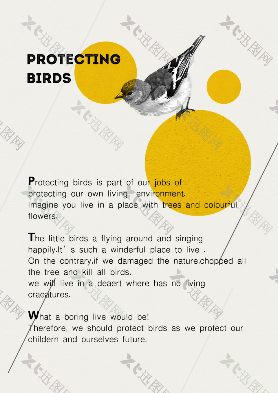 保护鸟类保护环境书籍排版设计小鸟