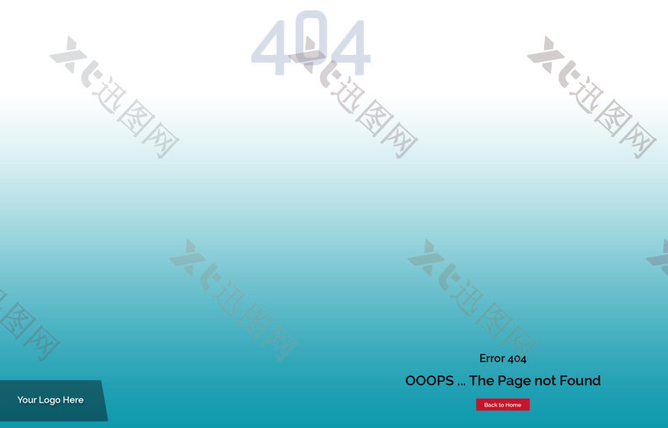 降落伞样式404页面设计psd素材